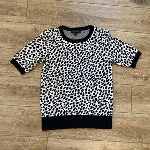 Ann Taylor Short-Sleeved Animal Print Sweater Top Size X Small